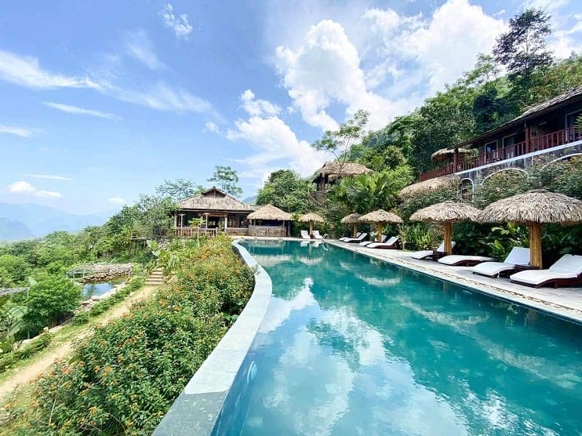 7 écolodges Pu Luong vue rizières terrasse Pu Luong Eco Garden