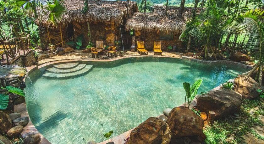 7 écolodges Pu Luong vue rizières terrasse pu luong Treehouse