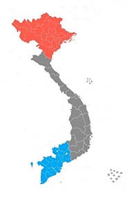 carte des regions du vietnam