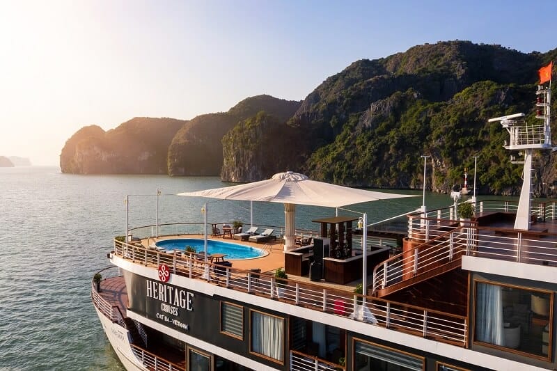 Croisiere baie Lan Ha 2 jours 1 nuit itineraire bateau héritage